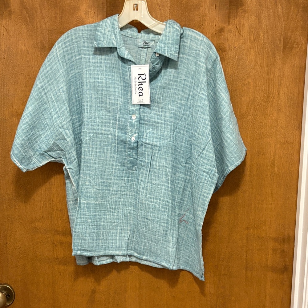 245. Rhea Costa Light Blue Blouse